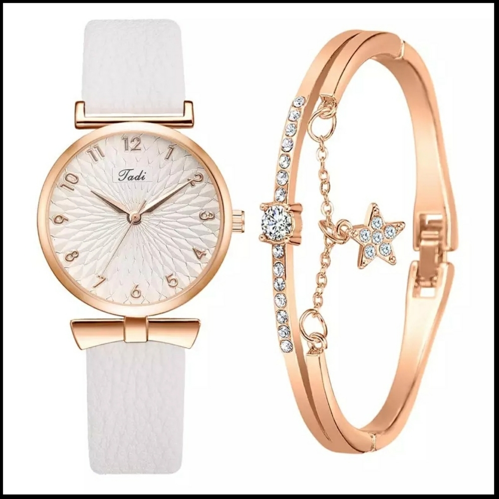 Women Watches Bracelet Set Flowers Ladies Bracelet